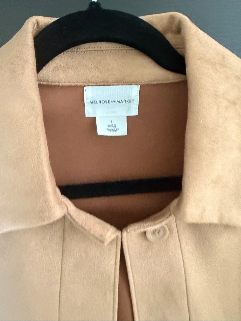 NWT Melrose and Market Cropped Suede Jacket in Camel Brown - Picture 7 of 8